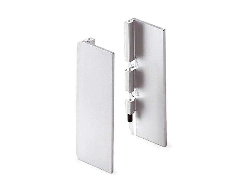 Комплект торцевых заглушек сплошных среднего профиля GOLA Alphalux(2 части:L+R), алюминий