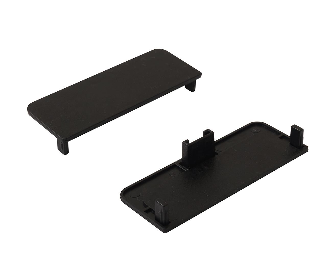 Комплект торцевых заглушек сплошных среднего профиля GOLA Alphalux(2 части:L+R), пластик черный. Рис. 1 Комплект торцевых заглушек сплошных среднего профиля GOLA Alphalux(2 части:L+R), пластик черный. Рис. 1