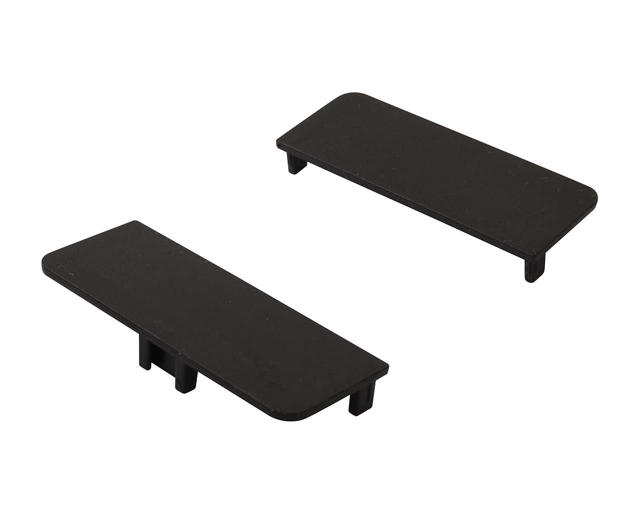 Комплект торцевых заглушек сплошных среднего профиля GOLA Alphalux(2 части:L+R), пластик черный. Рис. 2