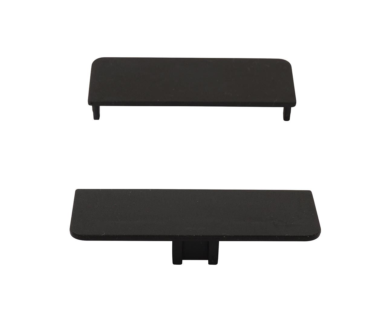 Комплект торцевых заглушек сплошных среднего профиля GOLA Alphalux(2 части:L+R), пластик черный. Рис. 3