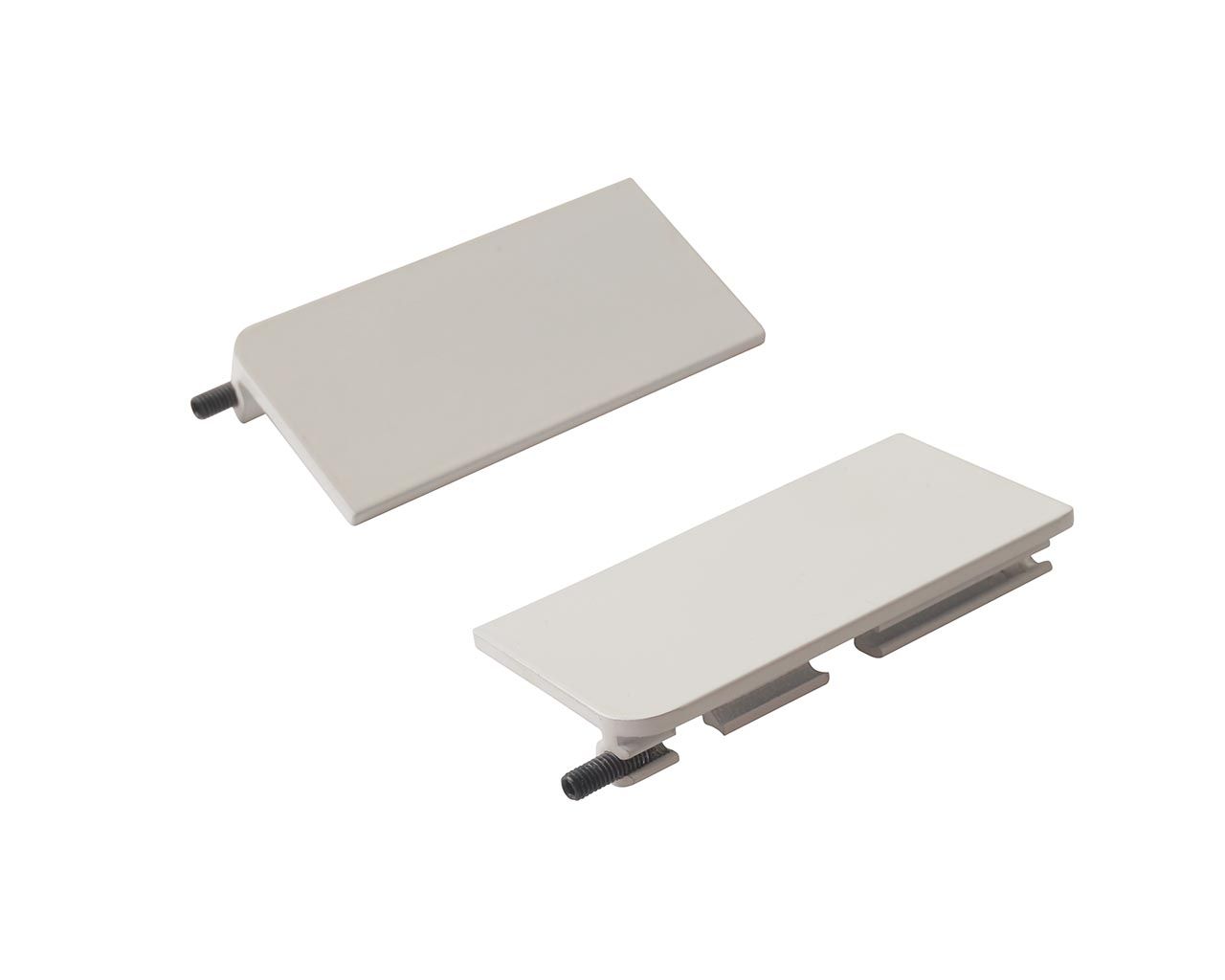 Комплект торцевых заглушек сплошных верхнего профиля GOLA Alphalux (2 части:L+R), алюминий белый. Рис. 1