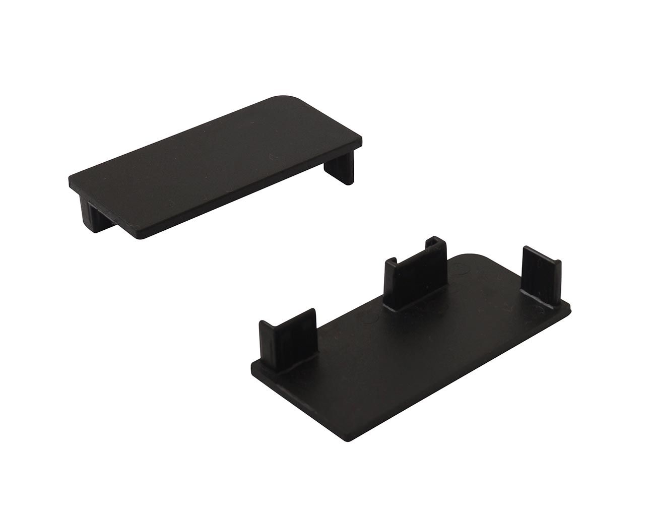 Комплект торцевых заглушек сплошных верхнего профиля GOLA Alphalux (2 части:L+R), пластик черный. Рис. 1 Комплект торцевых заглушек сплошных верхнего профиля GOLA Alphalux (2 части:L+R), пластик черный. Рис. 1