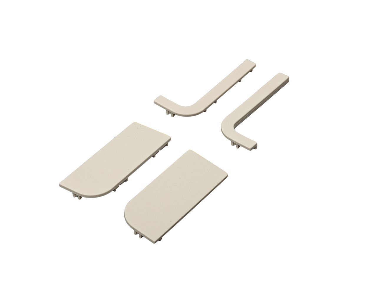 Комплект торцевых заглушек(открытых и сплошных) Г-образного профиля FRM9200 Gola FIRMAX(4 части), пластик, белый. Рис. 3 Комплект торцевых заглушек(открытых и сплошных) Г-образного профиля FRM9200 Gola FIRMAX(4 части), пластик, белый. Рис. 3