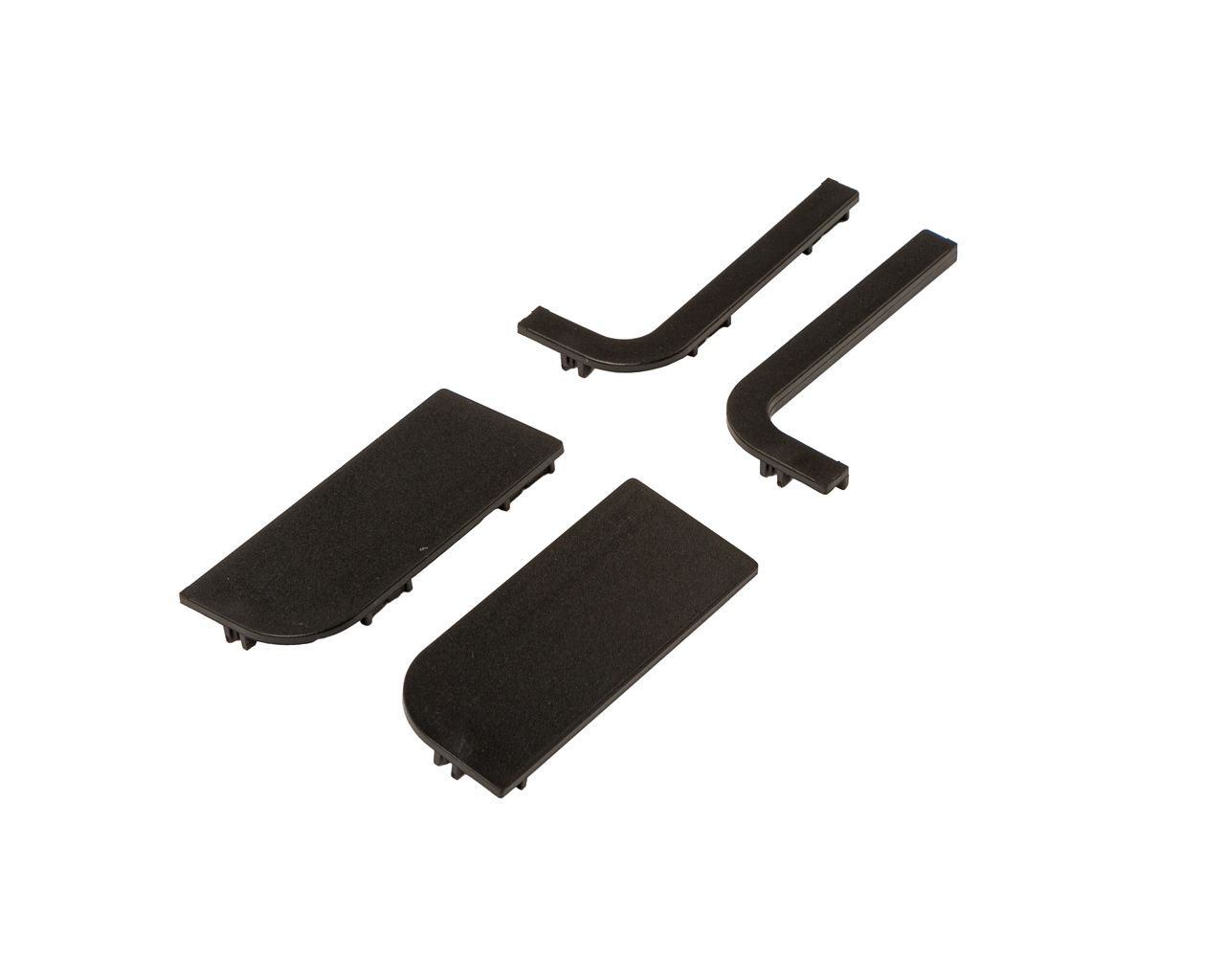 Комплект торцевых заглушек(открытых и сплошных) Г-образного профиля FRM9200 Gola FIRMAX(4 части), пластик, черный. Рис. 3 Комплект торцевых заглушек(открытых и сплошных) Г-образного профиля FRM9200 Gola FIRMAX(4 части), пластик, черный. Рис. 3