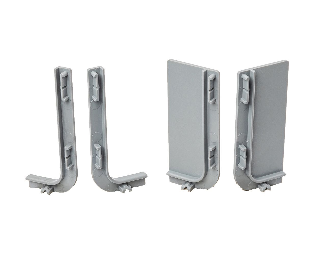 Комплект торцевых заглушек(открытых и сплошных) Г-образного профиля FRM9200 Gola FIRMAX(4 части), пластик, серый. Рис. 2