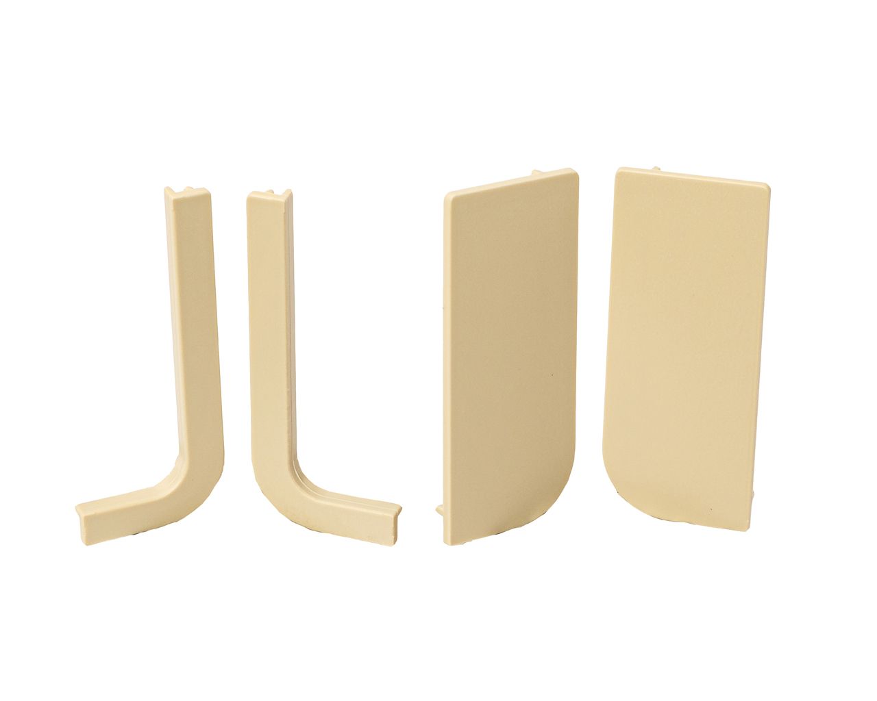 Комплект торцевых заглушек(открытых и сплошных) Г-образного профиля FRM9200 Gola FIRMAX(4 части), пластик, золото. Рис. 1