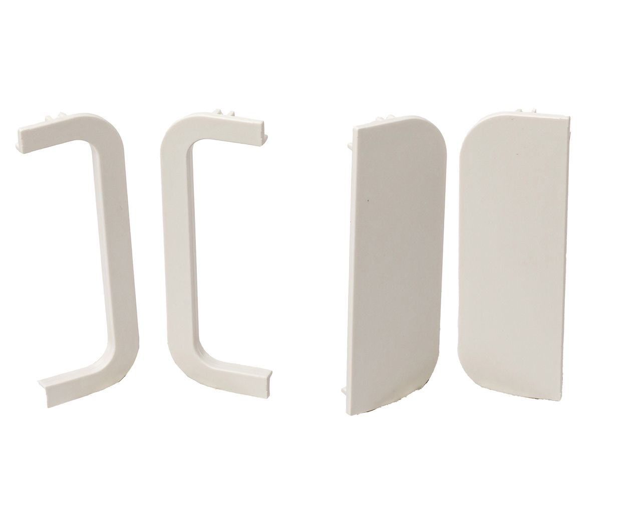 Комплект торцевых заглушек(открытых и сплошных) П-образного профиля FRM9201 Gola FIRMAX(4 части), пластик, белый. Рис. 1 Комплект торцевых заглушек(открытых и сплошных) П-образного профиля FRM9201 Gola FIRMAX(4 части), пластик, белый. Рис. 1