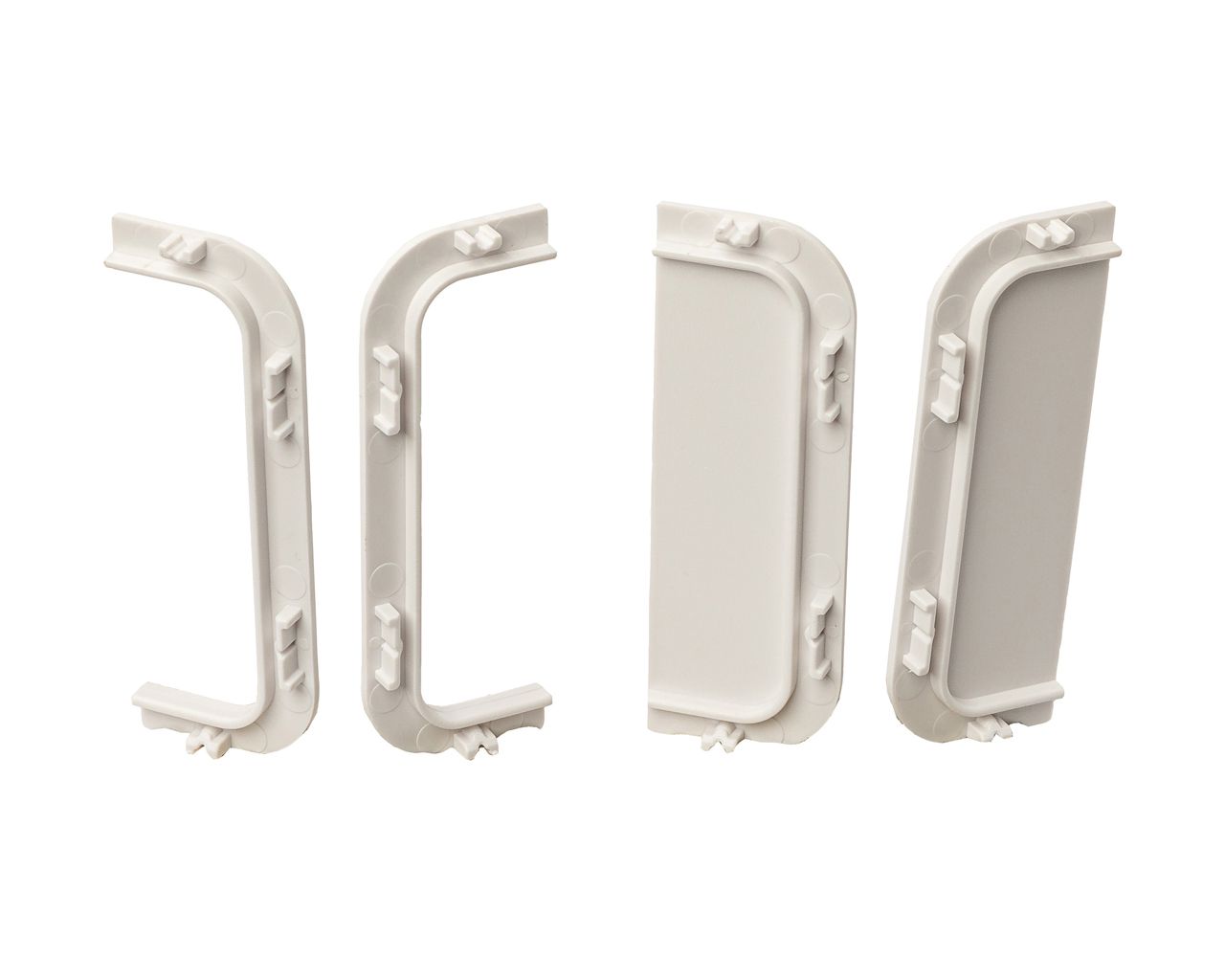 Комплект торцевых заглушек(открытых и сплошных) П-образного профиля FRM9201 Gola FIRMAX(4 части), пластик, белый. Рис. 2