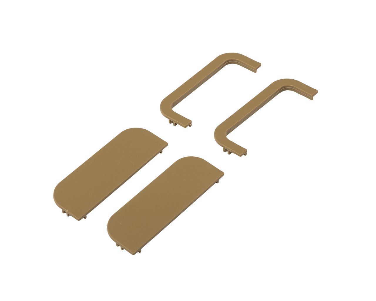 Комплект торцевых заглушек(открытых и сплошных) П-образного профиля FRM9201 Gola FIRMAX(4 части), пластик, шампань. Рис. 3