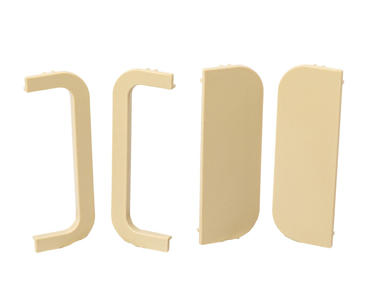 Комплект торцевых заглушек(открытых и сплошных) П-образного профиля FRM9201 Gola FIRMAX(4 части), пластик, золото. Рис. 1 Комплект торцевых заглушек(открытых и сплошных) П-образного профиля FRM9201 Gola FIRMAX(4 части), пластик, золото. Рис. 1