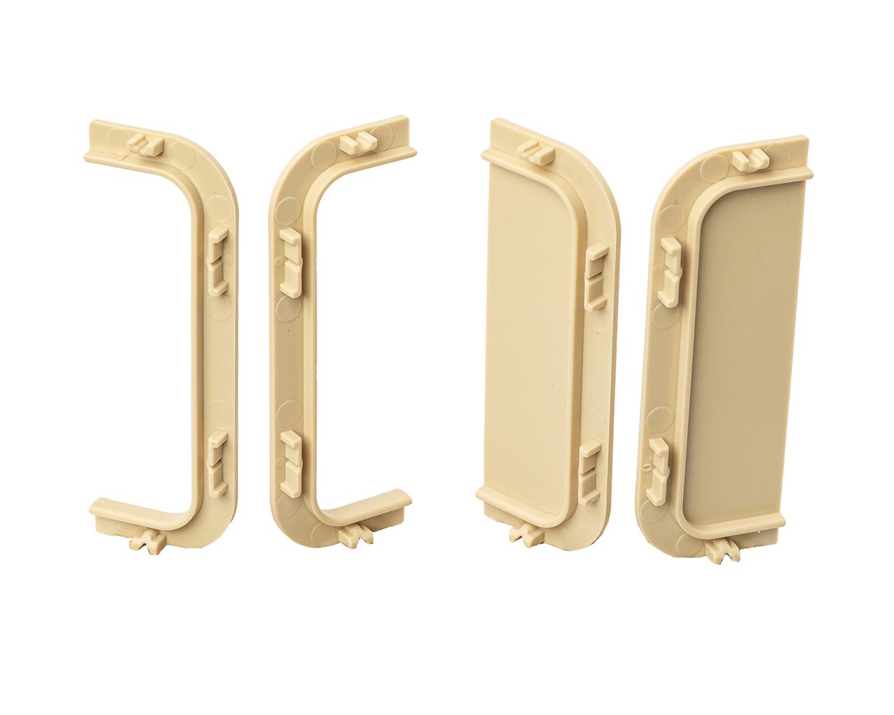 Комплект торцевых заглушек(открытых и сплошных) П-образного профиля FRM9201 Gola FIRMAX(4 части), пластик, золото. Рис. 2 Комплект торцевых заглушек(открытых и сплошных) П-образного профиля FRM9201 Gola FIRMAX(4 части), пластик, золото. Рис. 2