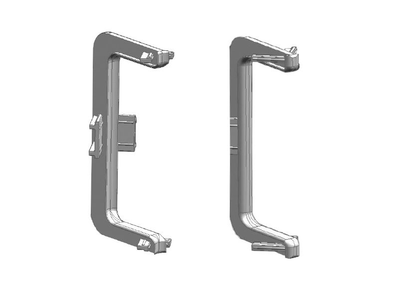 Комплект угловых элементов 90° (внешний+внутренний) среднего профиля GOLA Alphalux, пластик серый. Рис. 1