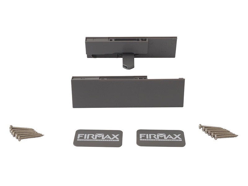 Комплект внутренних креплений Firmax высота 121мм (Держатели передней панели, заглушки) для ящика Slimline, антрацит. Рис. 2 Комплект внутренних креплений Firmax высота 121мм (Держатели передней панели, заглушки) для ящика Slimline, антрацит. Рис. 2