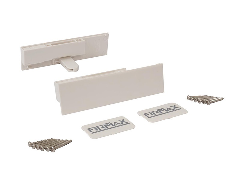 Комплект внутренних креплений Firmax высота 121мм (Держатели передней панели, заглушки) для ящика Slimline, перламутр. Рис. 3 Комплект внутренних креплений Firmax высота 121мм (Держатели передней панели, заглушки) для ящика Slimline, перламутр. Рис. 3