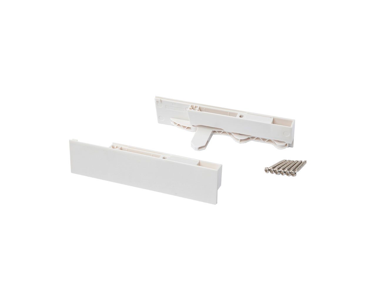 Комплект внутренних креплений Firmax высота 135мм (Держатели передней панели, заглушки) для ящика Smartline, белый. Рис. 1