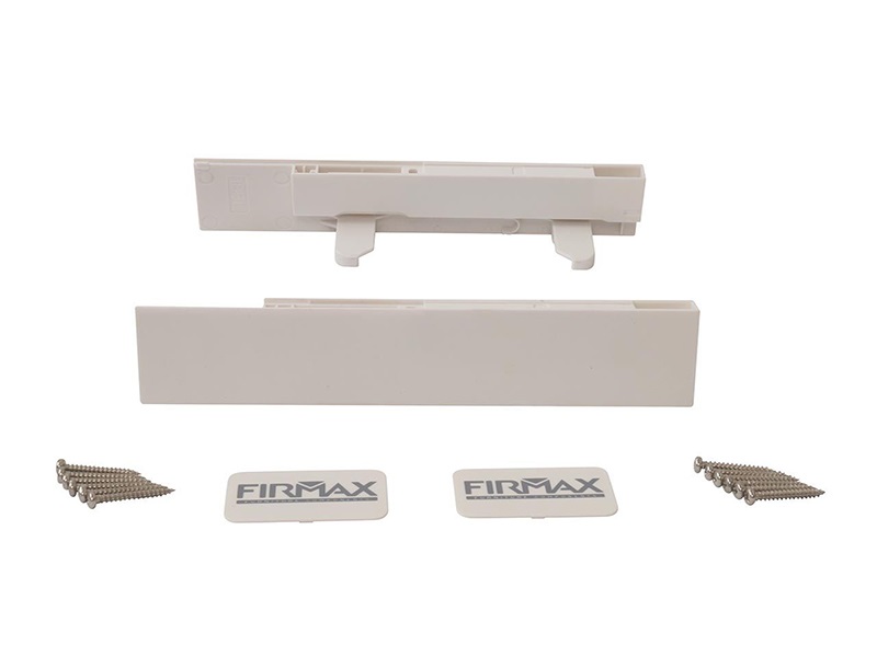 Комплект внутренних креплений Firmax высота 185мм (Держатели передней панели, заглушки) для ящика Slimline, перламутр. Рис. 2