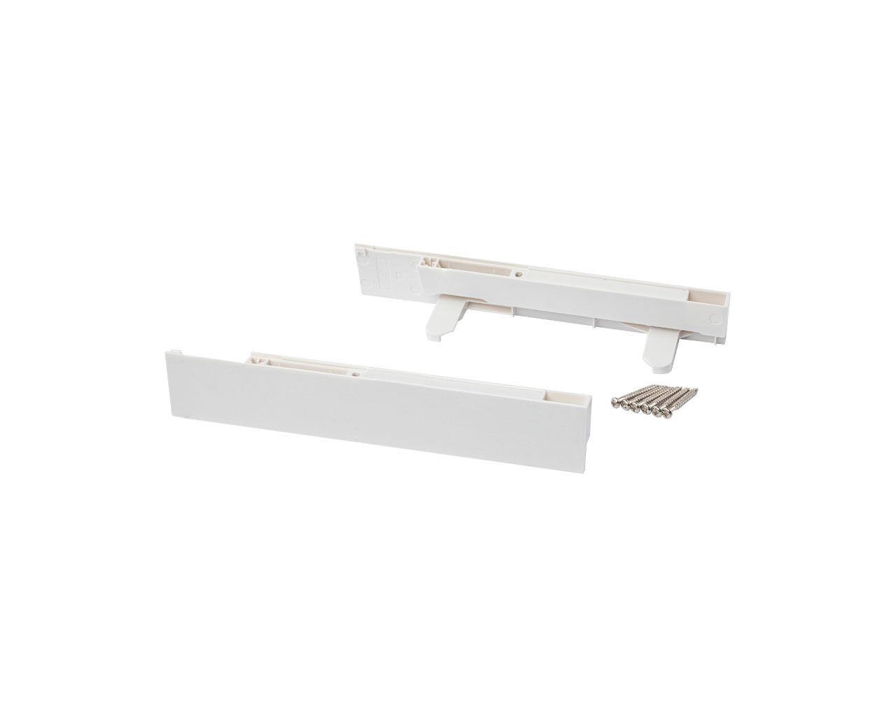 Комплект внутренних креплений Firmax высота 199мм (Держатели передней панели, заглушки) для ящика Smartline, белый. Рис. 1 Комплект внутренних креплений Firmax высота 199мм (Держатели передней панели, заглушки) для ящика Smartline, белый. Рис. 1