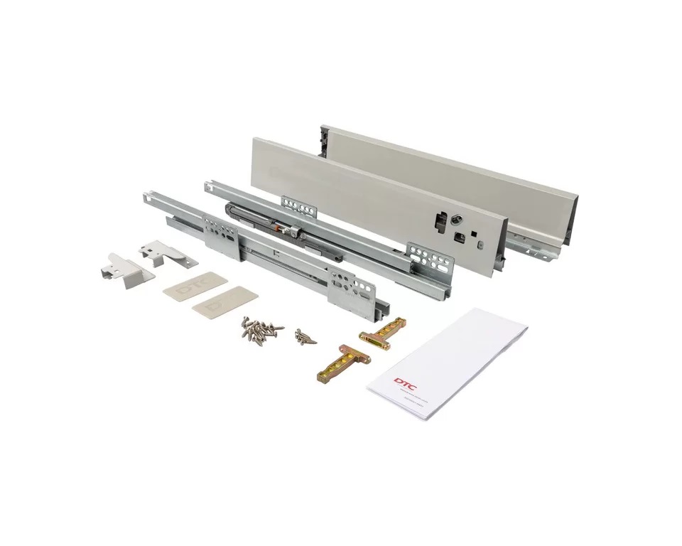 Комплект ящика Dragon Box длина 350 мм. высота 84мм с доводчиком. серый. Рис. 1 Комплект ящика Dragon Box длина 350 мм. высота 84мм с доводчиком. серый. Рис. 1