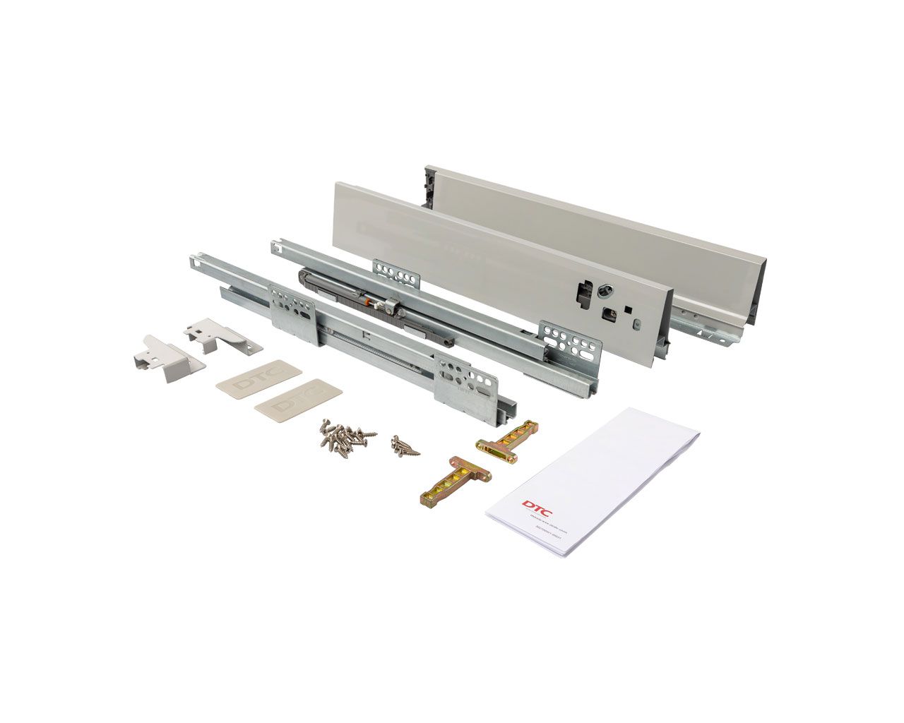 Комплект ящика Dragon Box длина 450 мм. высота 84мм с доводчиком. серый. Рис. 1 Комплект ящика Dragon Box длина 450 мм. высота 84мм с доводчиком. серый. Рис. 1