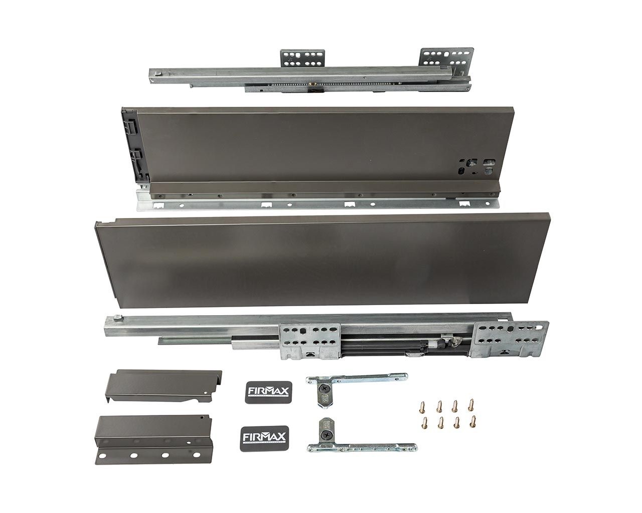 Комплект ящика Firmax Smartline, длина 300 мм, высота 135 мм, Push-to-Open, антрацит. Рис. 2