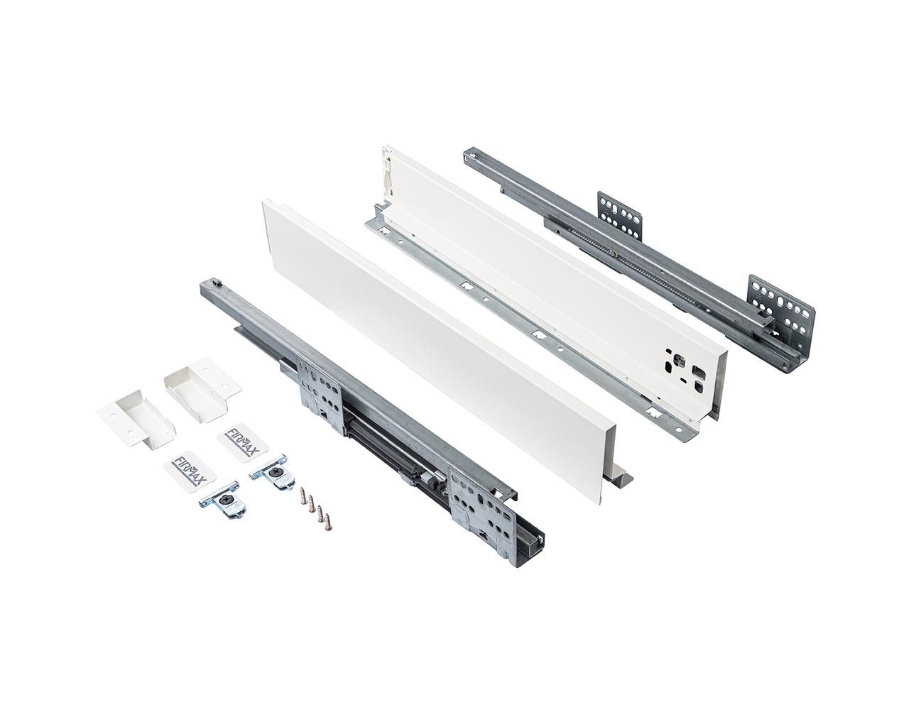 Комплект ящика Firmax Smartline, длина 350 мм, высота 84 мм, Push-to-Open, белый. Рис. 1 Комплект ящика Firmax Smartline, длина 350 мм, высота 84 мм, Push-to-Open, белый. Рис. 1