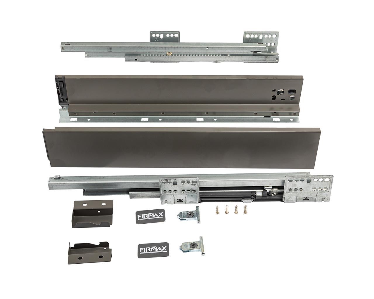 Комплект ящика Firmax Smartline, длина 350 мм, высота 84 мм, Push-to-Open, антрацит. Рис. 2 Комплект ящика Firmax Smartline, длина 350 мм, высота 84 мм, Push-to-Open, антрацит. Рис. 2