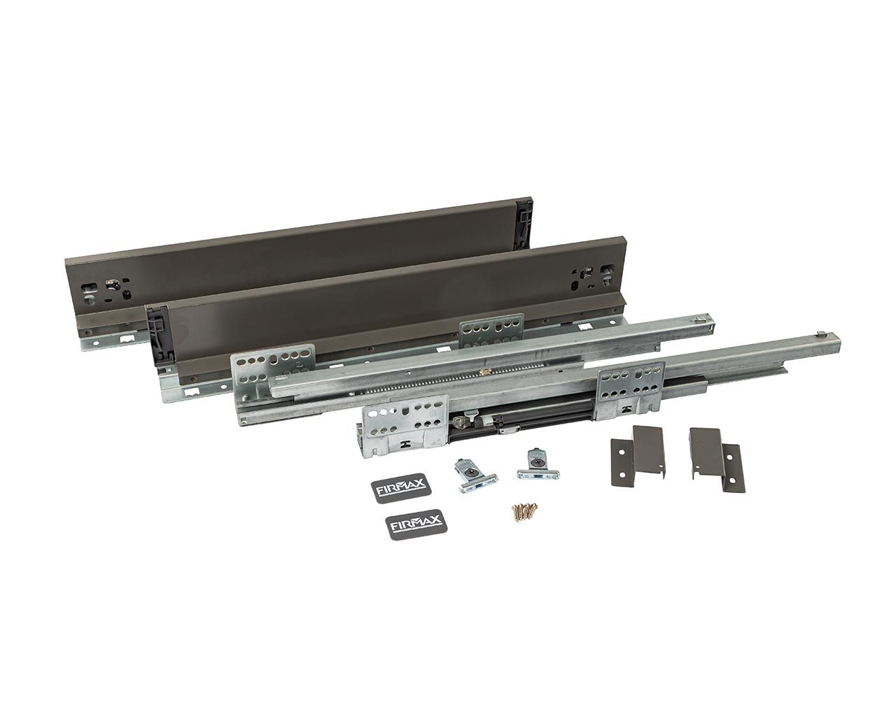 Комплект ящика Firmax Smartline, длина 500 мм, высота 84 мм, с доводчиком, антрацит. Рис. 3