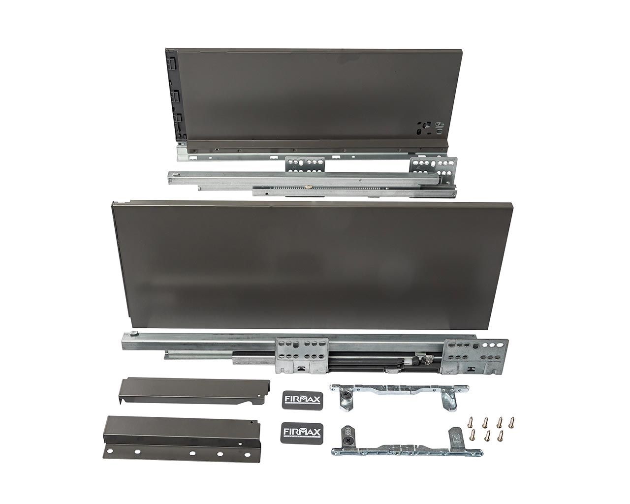 Комплект ящика Firmax Smartline, длина 550 мм, высота 199 мм, Push-to-Open, антрацит. Рис. 2