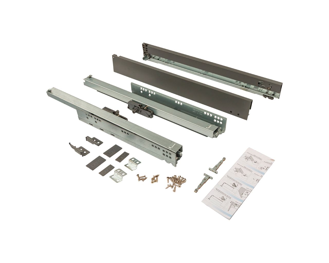 Комплект ящика Magic Pro длина 500 мм, высота 62,5 мм, Push-to-Open, антрацит. Рис. 1