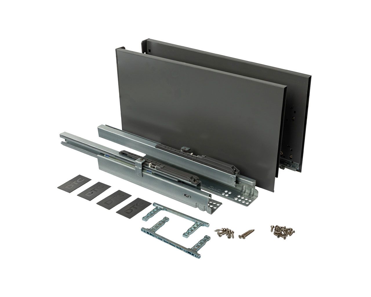 Комплект ящика Magic Star Plus длина 450 мм. высота 238 мм с доводчиком. антрацит. Рис. 1 Комплект ящика Magic Star Plus длина 450 мм. высота 238 мм с доводчиком. антрацит. Рис. 1