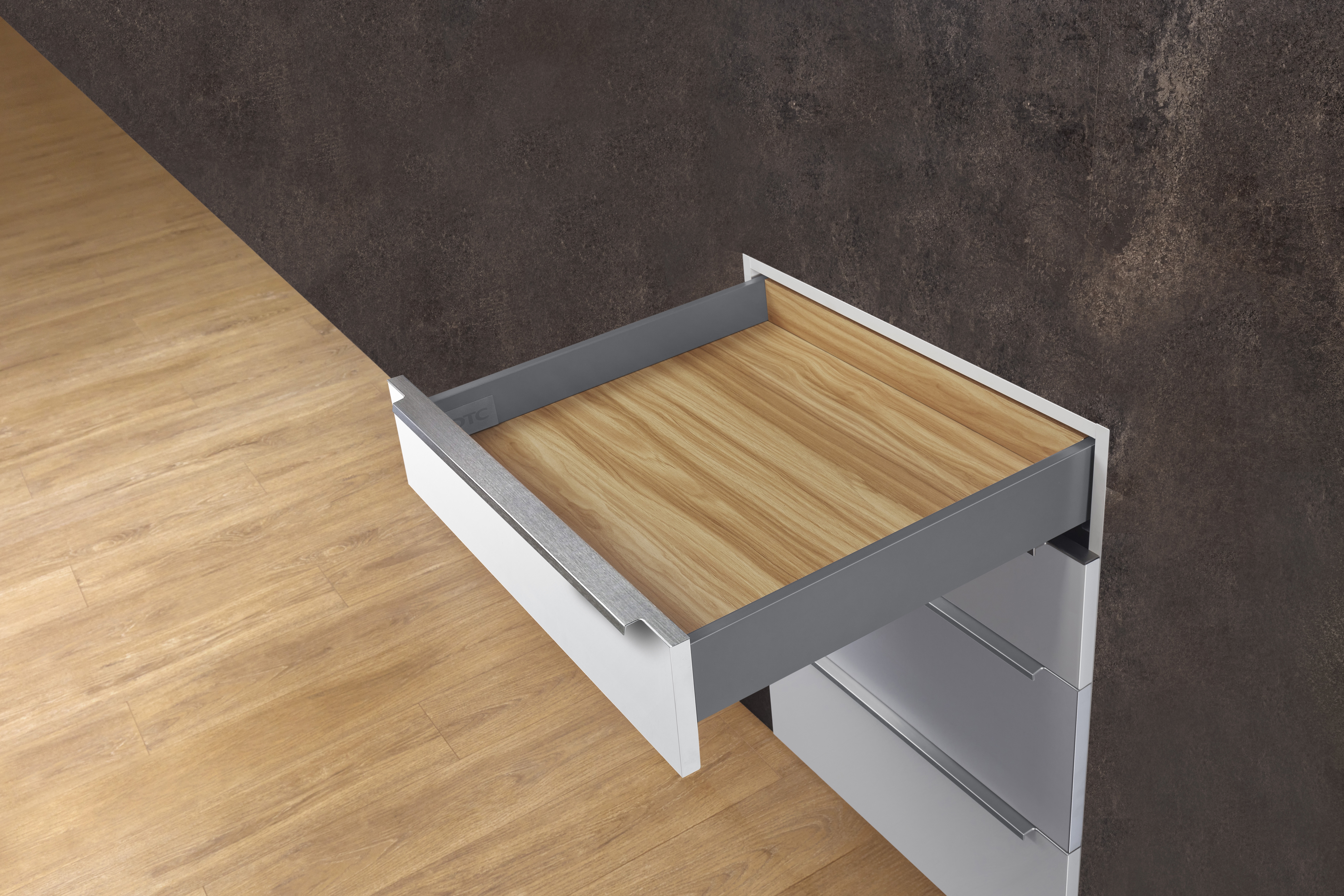 Комплект ящика Magic Star Plus длина 450 мм. высота 88 мм с доводчиком. антрацит. Рис. 2 Комплект ящика Magic Star Plus длина 450 мм. высота 88 мм с доводчиком. антрацит. Рис. 2