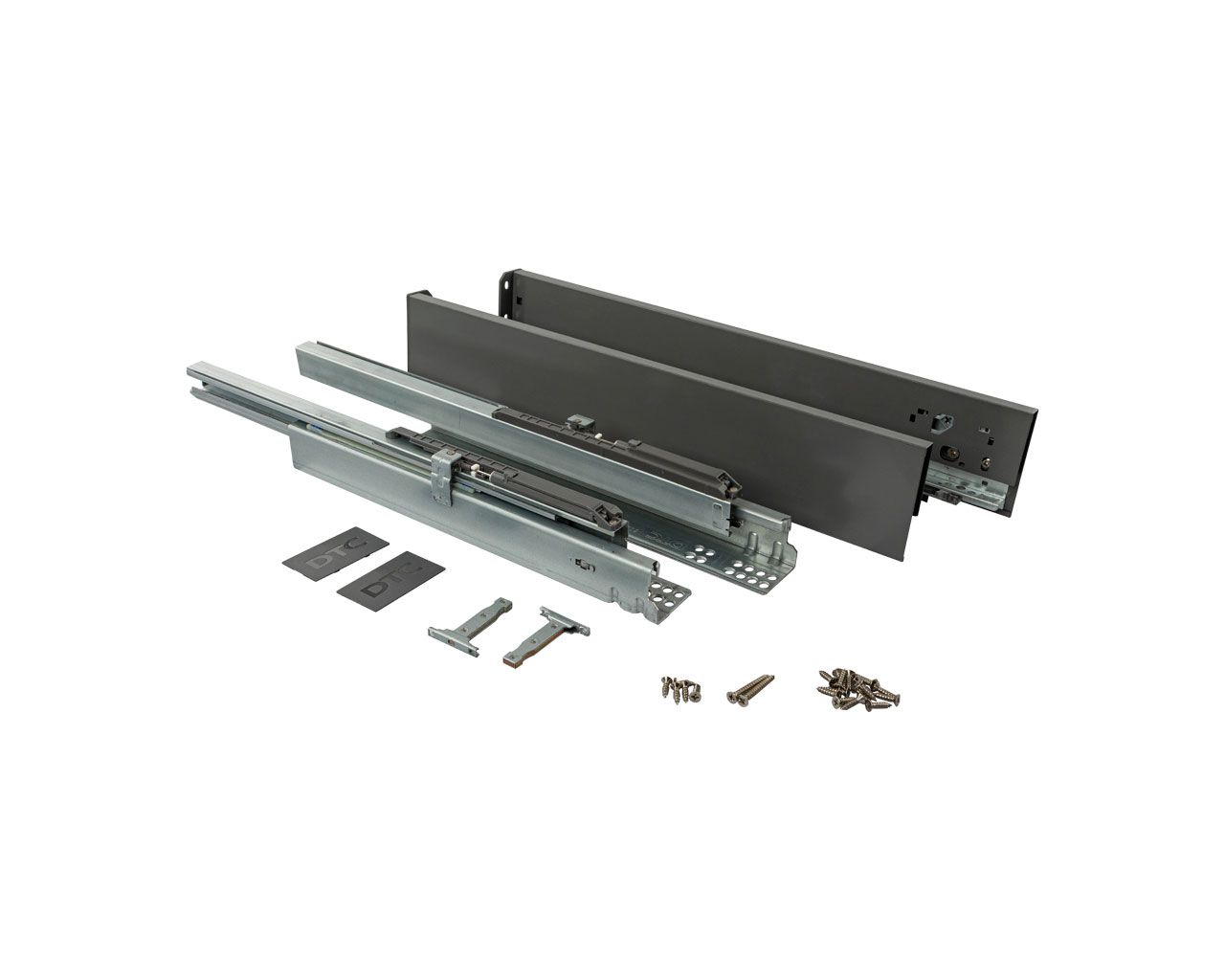 Комплект ящика Magic Star Plus длина 500 мм. высота 88 мм с доводчиком. антрацит. Рис. 1 Комплект ящика Magic Star Plus длина 500 мм. высота 88 мм с доводчиком. антрацит. Рис. 1