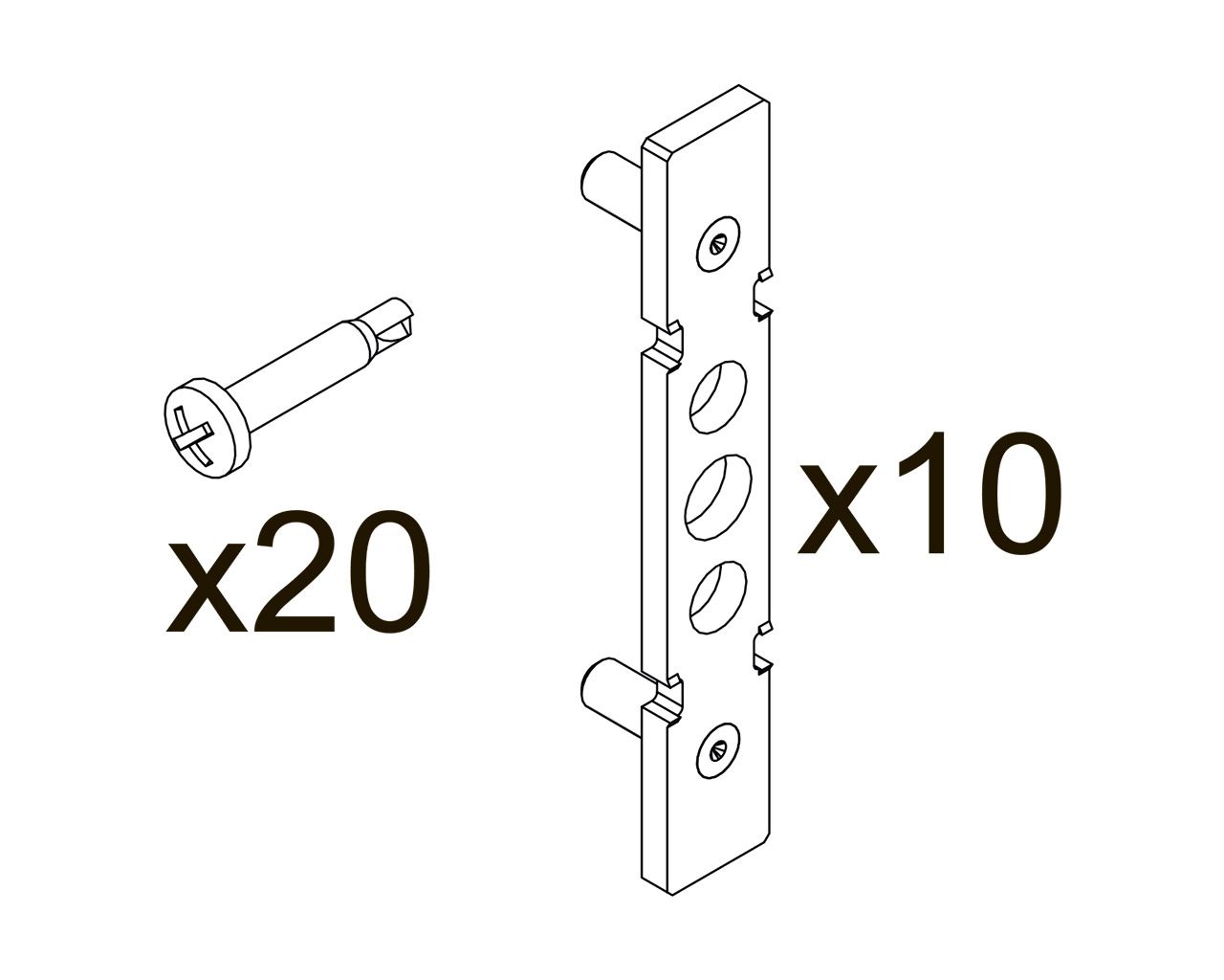 Комплект (закладная пластина окон. ручки NP Ultra + 2 крепежных самореза), 10 штук, C6822800. Рис. 1
