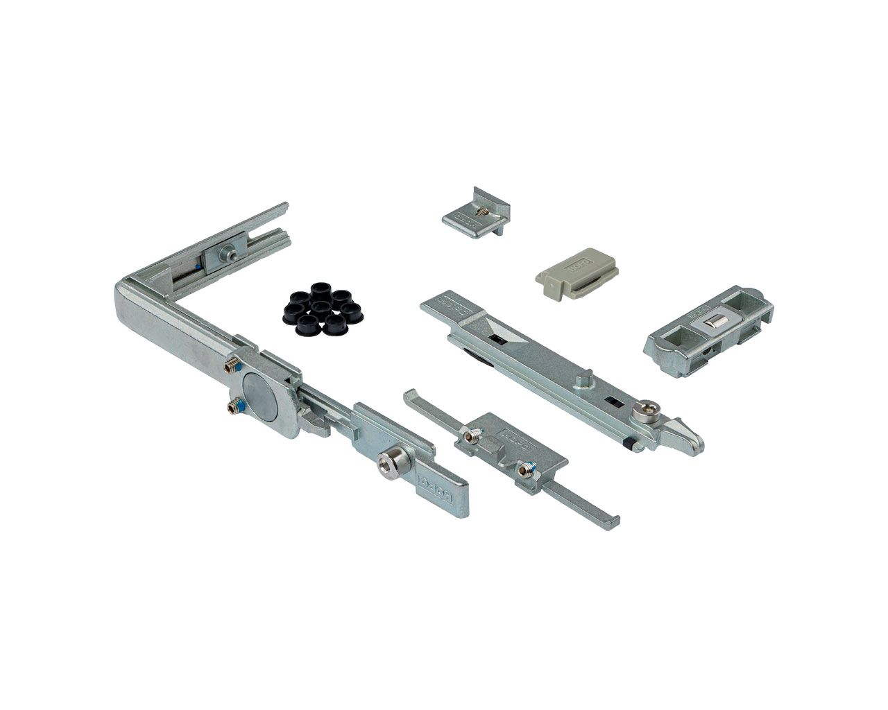 Комплект запорных элементов поворотно-откидного окна. Рис. 1