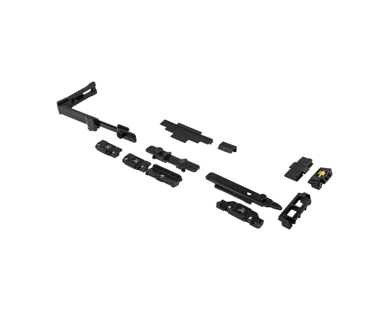 Комплект запорных элементов поворотно-откидного окна к ручке с блокиратором. Рис. 1