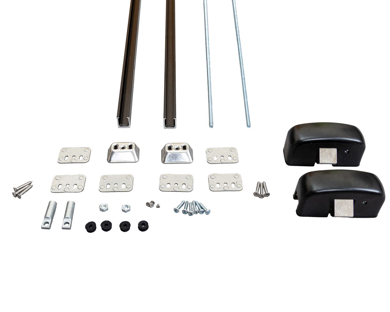 Комплект запоров горизонтальных (2 шт.) с 2-мя тягами и ответными планками, 2 точки запирания, до 2640 мм, черн. RAL9005, 455/T. Рис. 3