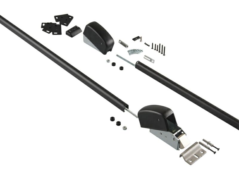 Комплект запоров вертикальных (2 шт.) с 2-мя тягами и ответными планками, 2 точки запирания, до 2640 мм, черный, 07835500N