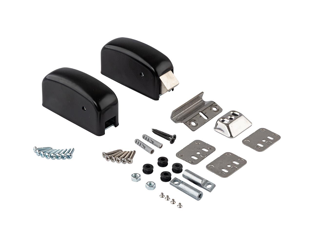 Комплект запоров вертикальных (2 шт.) с 2-мя тягами и ответными планками, 2 точки запирания, до 2640 мм, черн. RAL9005, 450/T. Рис. 3 Комплект запоров вертикальных (2 шт.) с 2-мя тягами и ответными планками, 2 точки запирания, до 2640 мм, черн. RAL9005, 450/T. Рис. 3