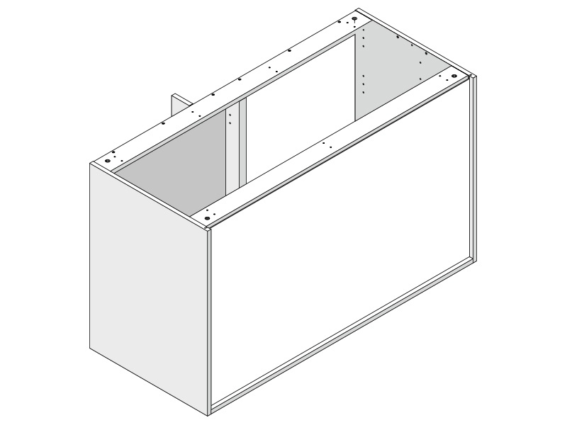 Корпус напольный 1010*53*72 угловой, 1 полка. Рис. 2