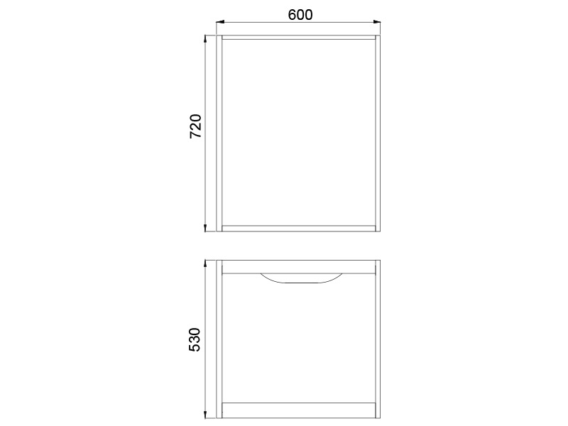 Корпус напольный 60*53*72 глубокий под духовку. Рис. 2
