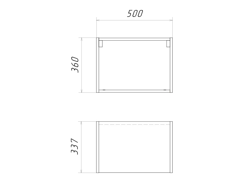 Корпус навесной 50*34*36 низкий. Рис. 2