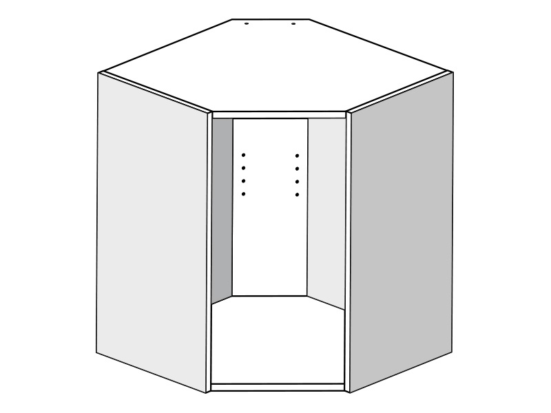 Корпус навесной угловой 61*61*72, 1 полка. Рис. 3