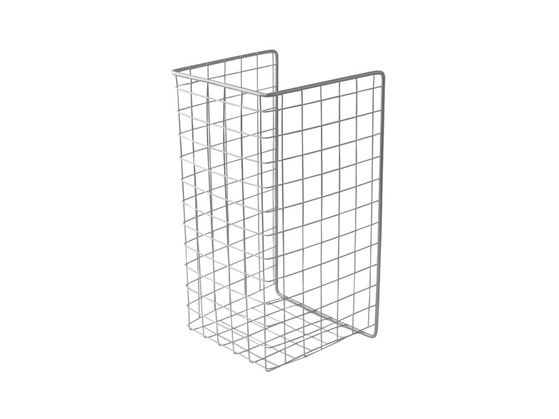 Корзина для белья откидная, в базу 400 мм, 340х435х230 мм (ШхВхГ), 4 крепления, серебристый металлик. Рис. 1