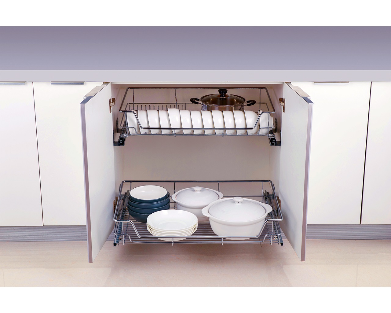 Корзина для посуды в нижнюю базу 600мм Firmax Smartline, для расп. дверей. Рис. 2 Корзина для посуды в нижнюю базу 600мм Firmax Smartline, для расп. дверей. Рис. 2