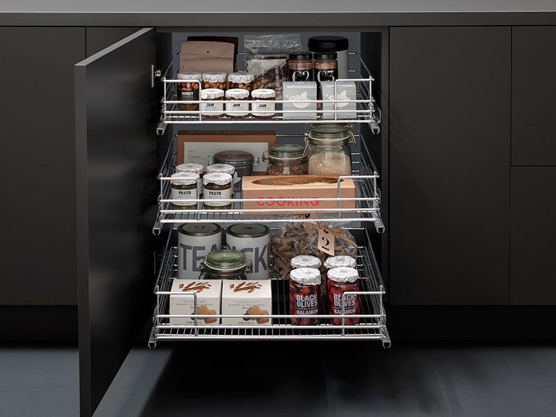 Корзина выдвижная в базу 450мм, направляющие плавного закрывания, хром. Рис. 2 Корзина выдвижная в базу 450мм, направляющие плавного закрывания, хром. Рис. 2