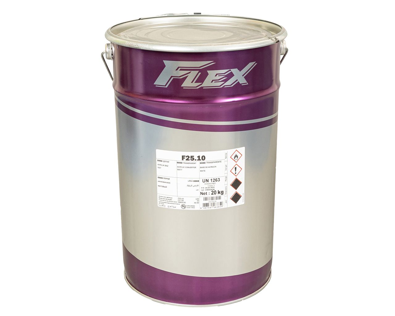 Краска-база акриловая FLEX F25.10.0000 бесцветная матовая, н.у.20кг (+33% F27.00). Рис. 1