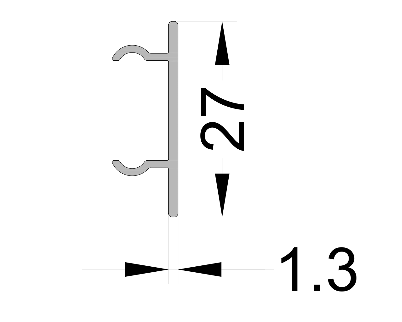 Крышка антимоскитной створки 1,3*27 6м неокрашенная