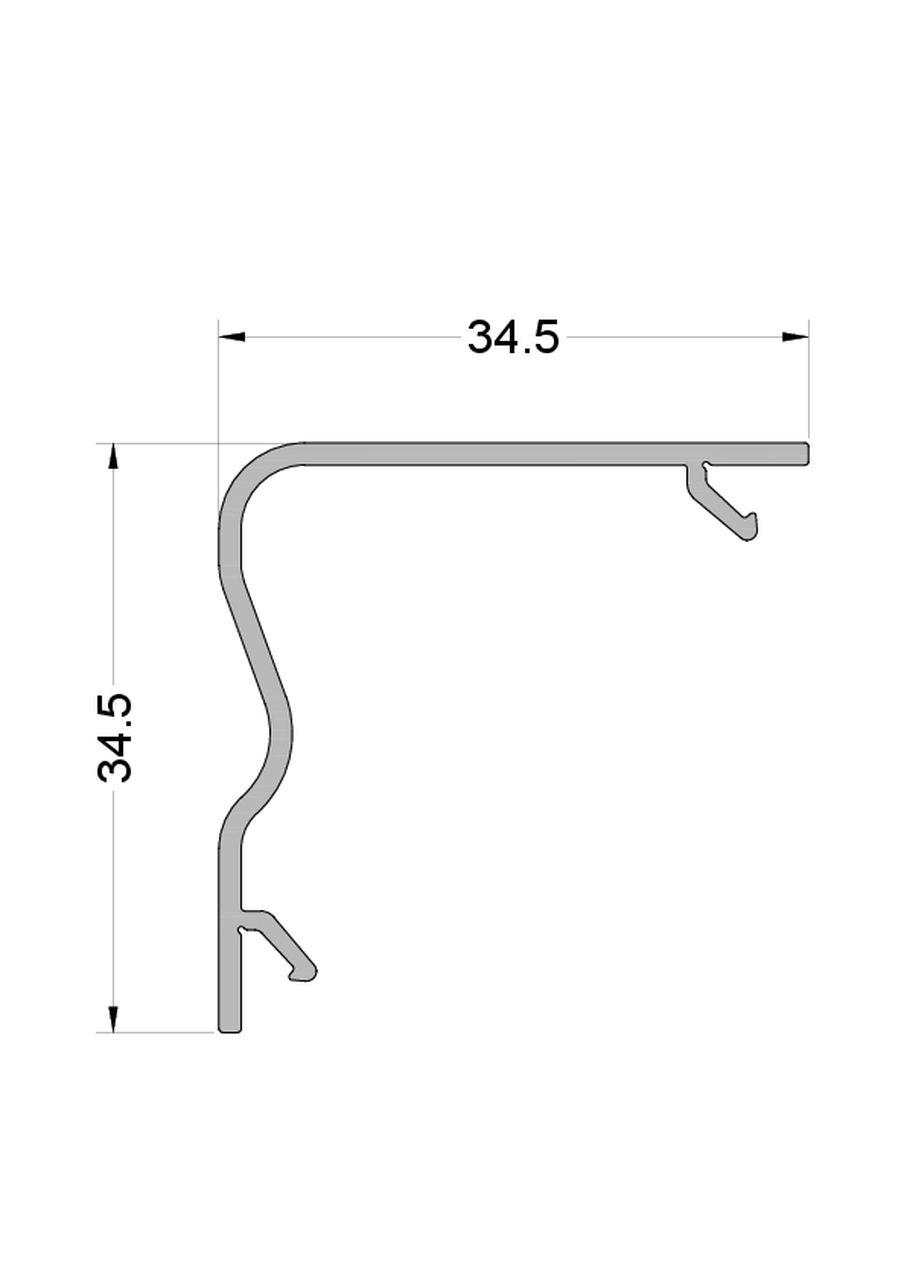 Крышка поручня 35/35 мм 6м неокрашенный
