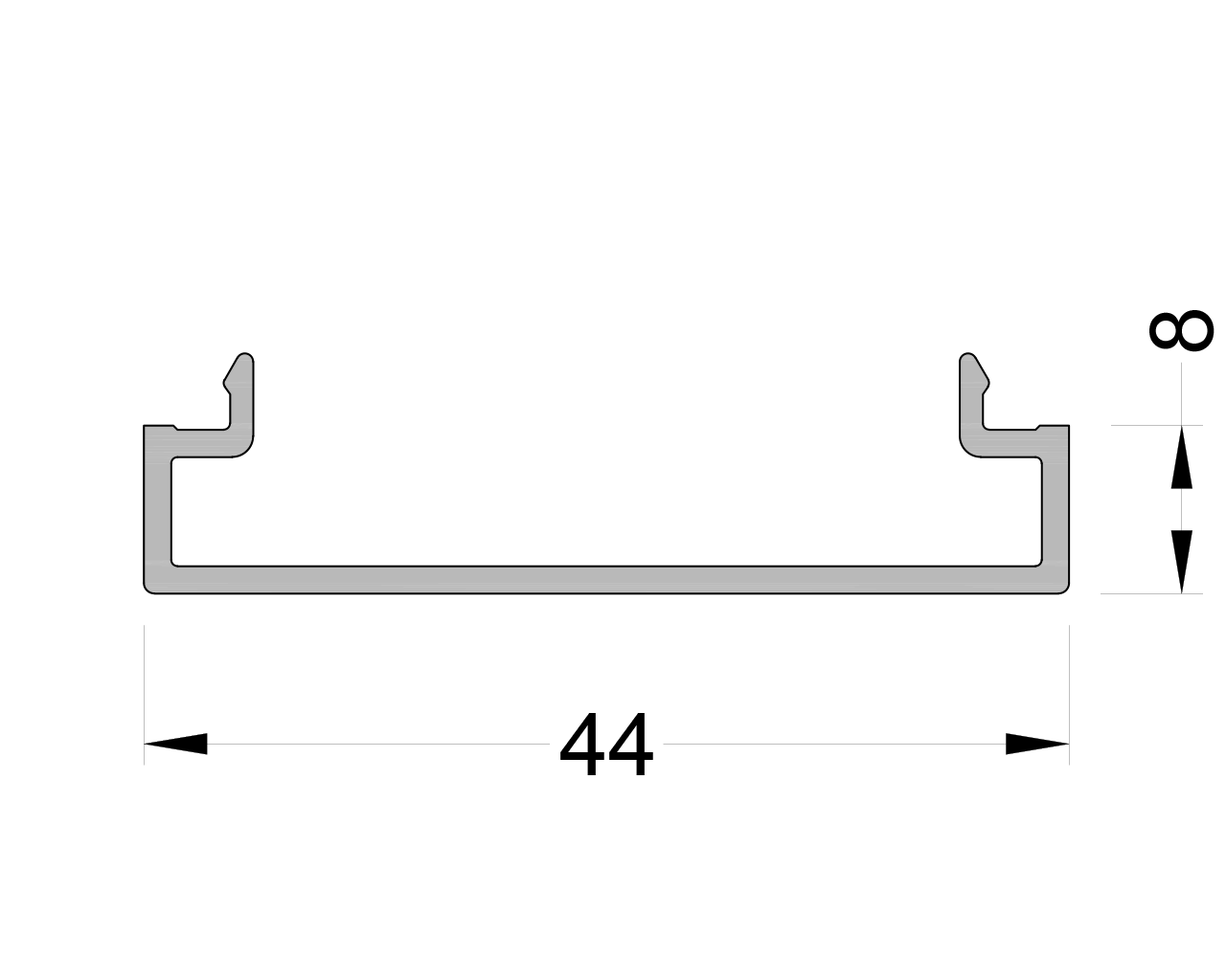 Крышка торцевая для раздвижных дверей ALUMARK 6м RAL9016. Рис. 1