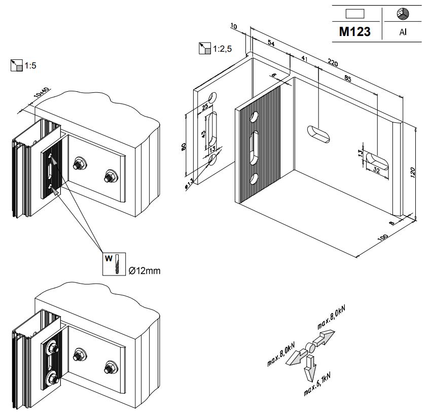 Кронштейн для стойки односторонний. Рис. 1